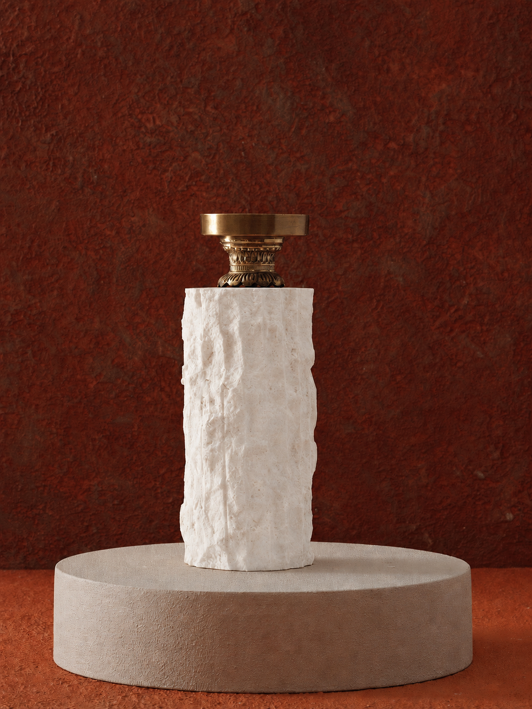 Travertine candle holders