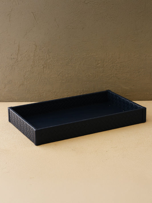 Plateau rectangulaire bleu