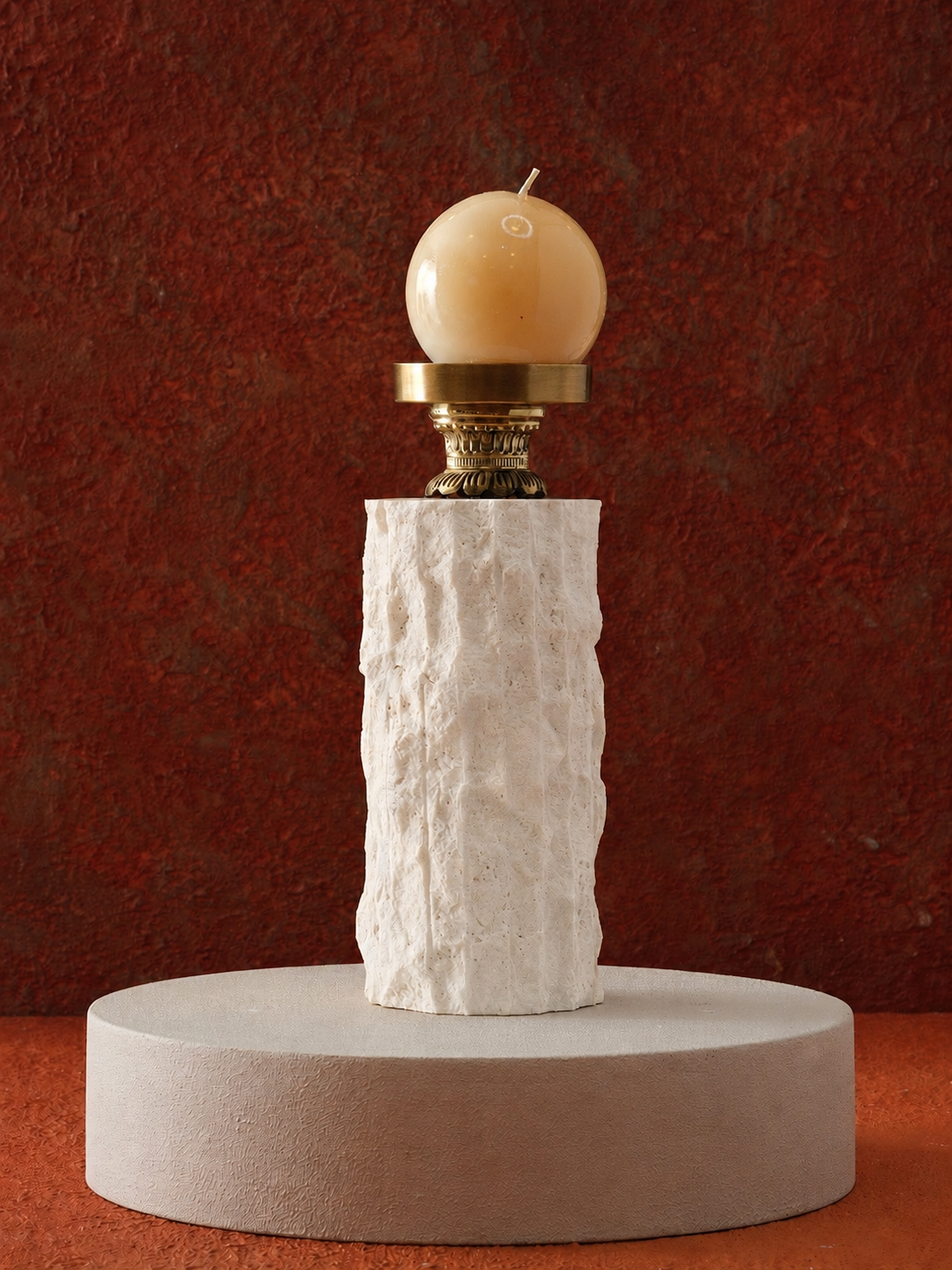Travertine candle holders