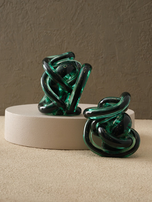 Noeuds en verre de Murano vert