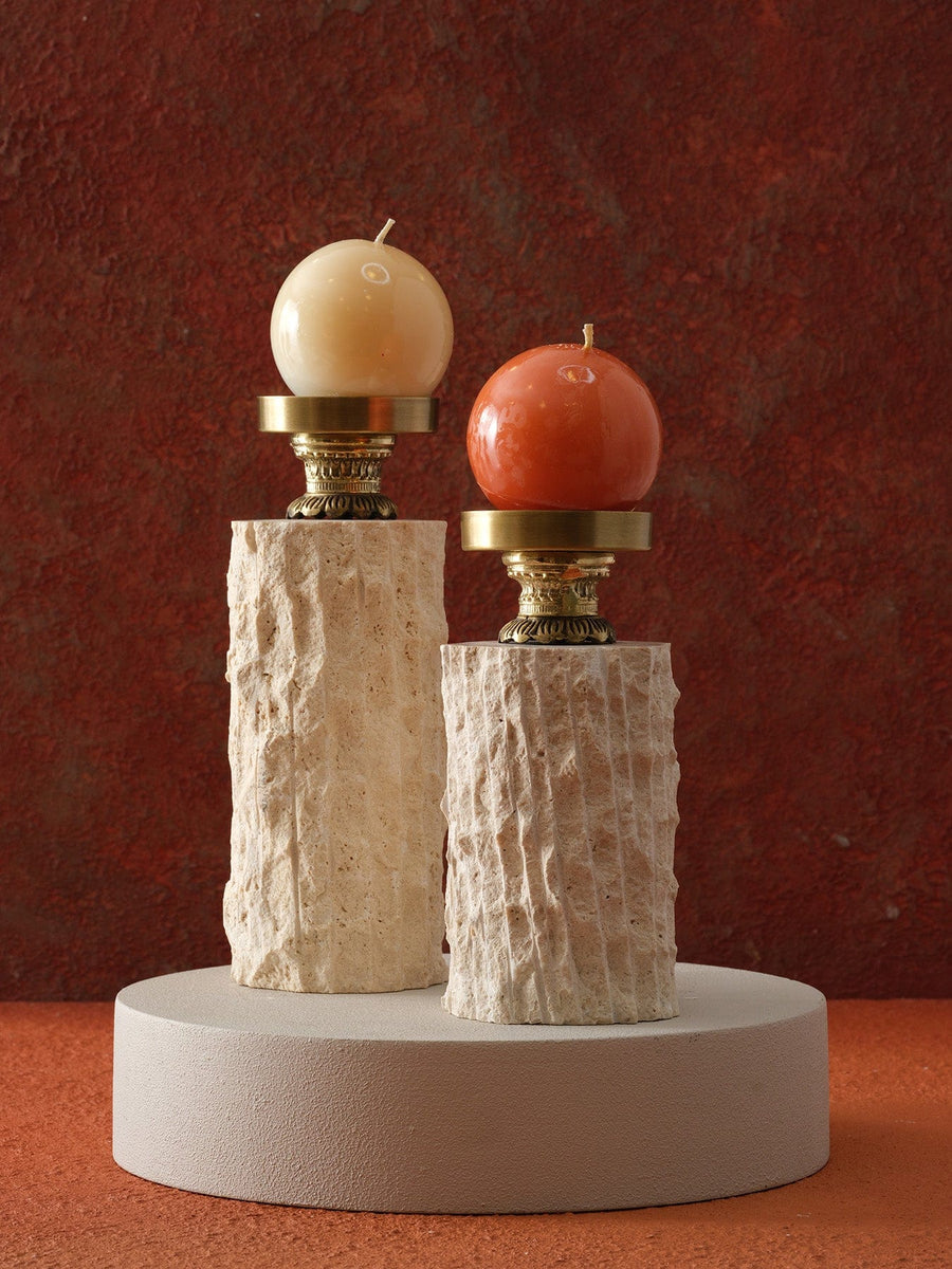 Talia interieurs Bougeoirs en travertin