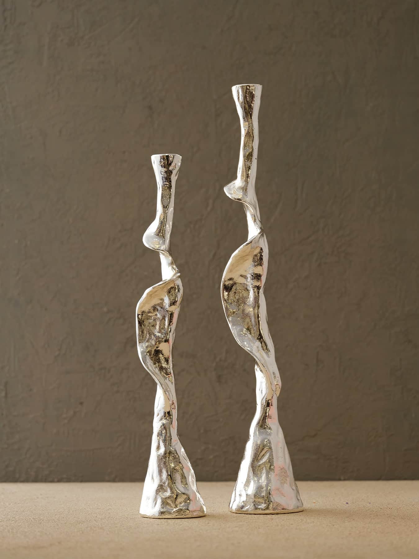 Talia interieurs Bougeoirs Hestia argent