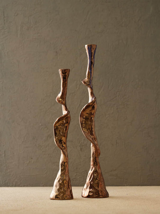 Talia interieurs Bougeoirs Hestia or rose