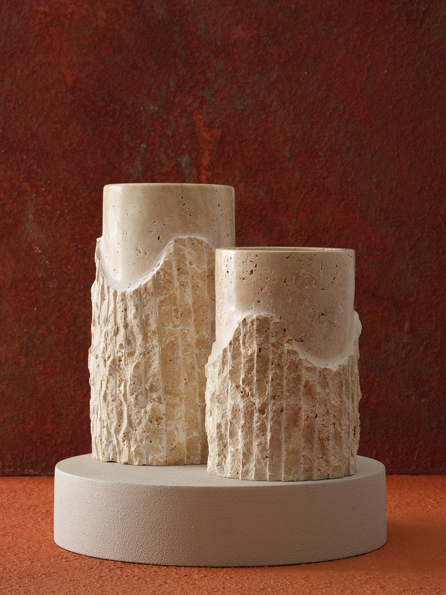 Talia interieurs Ensemble de Vases en travertin